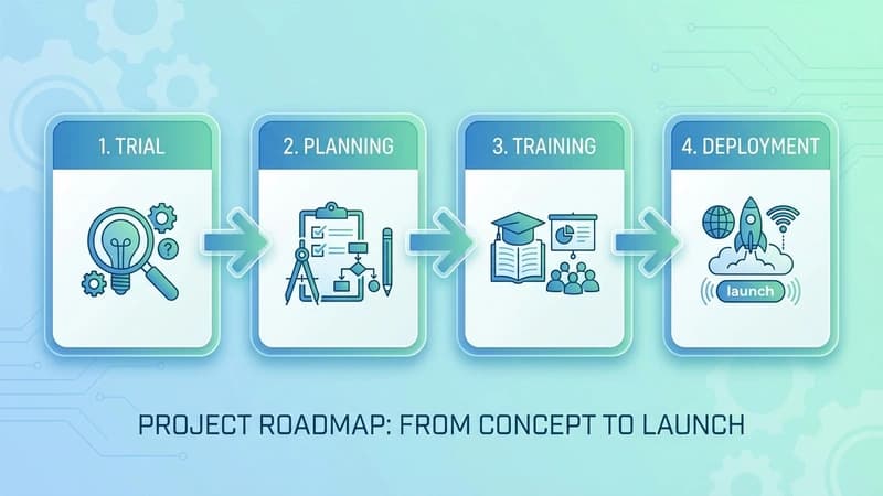 Claude Code導入の4ステップガイドのイメージ図