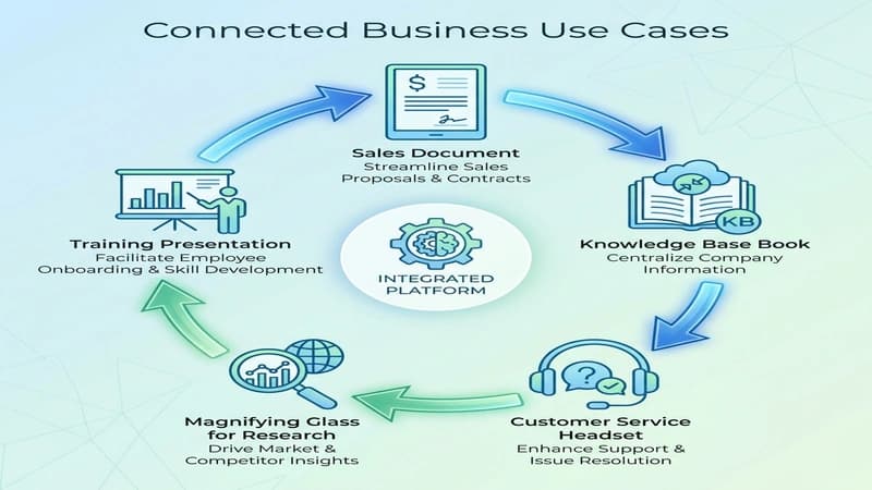 福岡の中小企業向けNotebookLM活用シーン5選のイメージ図